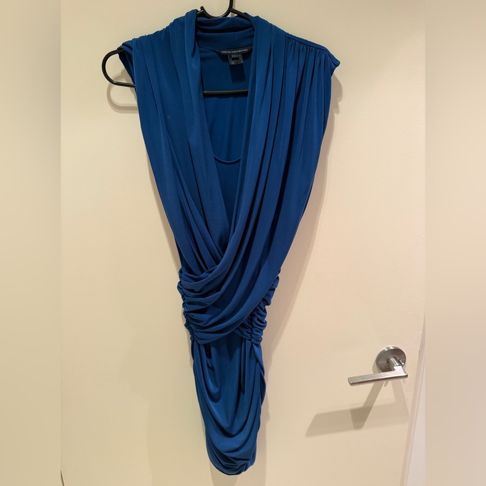 French Connection Navy Draped Dress